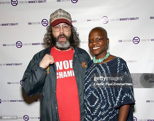 Actor Judah Friedlander and Agunda Okeyo attend A Night Of Comedy with Jane Fonda presented by the Fund For Women's Equality & ERA Coalition...