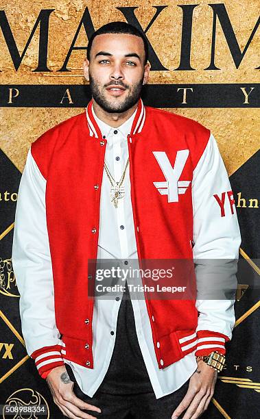 Model Don Benjamin arrives at Maxim Magazine And Bootsy Bellows Super Bowl Party 2016 at Treasure Island on February 6, 2016 in San Francisco,...