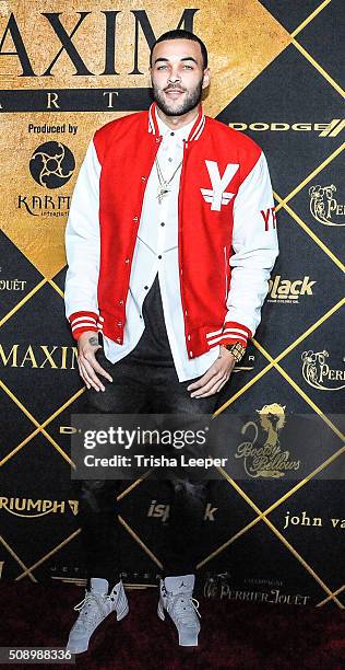 Model Don Benjamin arrives at Maxim Magazine And Bootsy Bellows Super Bowl Party 2016 at Treasure Island on February 6, 2016 in San Francisco,...