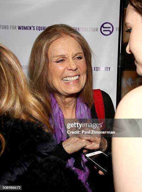 Gloria Steinem attends A Night Of Comedy with Jane Fonda presented by the Fund For Women's Equality & ERA Coalition Carolines On Broadway on February...