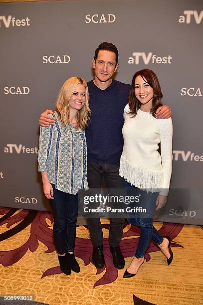 Actress Claire Coffee, actor Sasha Roiz, and actress Bree Turner attend the 'Grimm' event during aTVfest 2016 presented by SCAD on February 7, 2016...