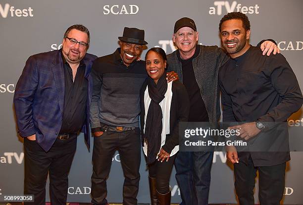 Writer Brian Bradley, producer Will Packer, Head of Television at Will Packer Productions Korin Huggins, writer Steven Cragg and actor Mike Epps...