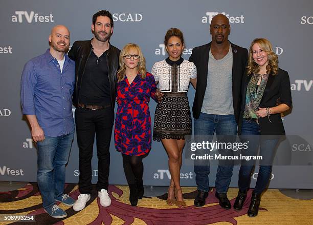 Executive Producer Joe Henderson, actor Tom Ellis, actress Rachael Harris, actress Lesley-Ann Brandt; actor D.B Woodside, and Executive Producer Lldy...