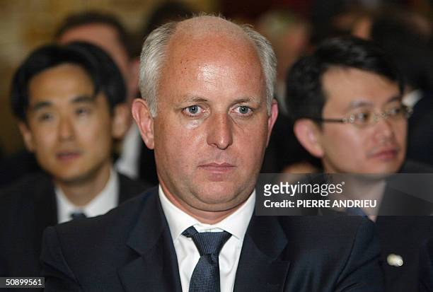 Thierry Peugeot, appointed Chairman of the Supervisory Board of Peugeot SA assists, 26 May 2004 in Paris, at the award ceremony organized by the...