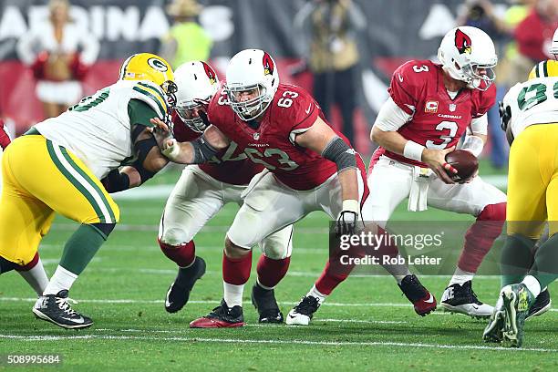 Lyle Sendlein of the Arizona Cardinals in action during the game against the Green Bay Packers at University of Phoenix Stadium on January 16, 2016...