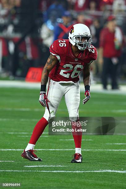 Rashad Johnson of the Arizona Cardinals in action during the game against the Green Bay Packers at University of Phoenix Stadium on January 16, 2016...
