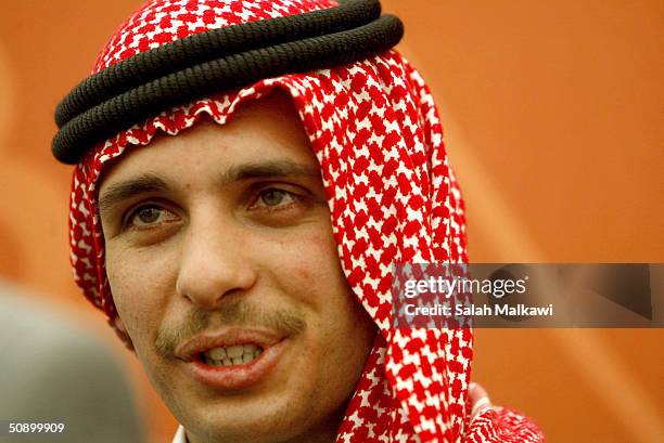 Jordan's Crown Prince Hamzeh bin al-Hussein receives Bedouin tribal leaders during a wedding launch May 26, 2004 in Amman, Jordan. The Crown Prince...