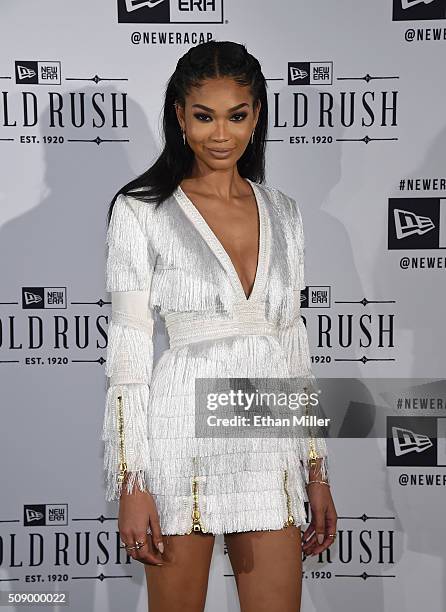 Model Chanel Iman attends the New Era Super Bowl party at The Battery on February 6, 2016 in San Francisco, California.