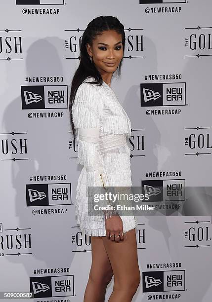 Model Chanel Iman attends the New Era Super Bowl party at The Battery on February 6, 2016 in San Francisco, California.