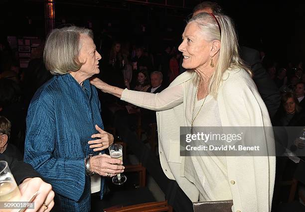 Dame Maggie Smith and Vanessa Redgrave attend a champagne reception at the London Evening Standard British Film Awards at Television Centre on...