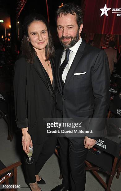 Jessica Adams and James Purefoy attend a champagne reception at the London Evening Standard British Film Awards at Television Centre on February 7,...