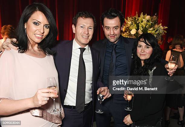 Jasmin Duran, Nick Moran, Daniel Mays and Louise Burton attend the London Evening Standard British Film Awards after party at Television Centre on...