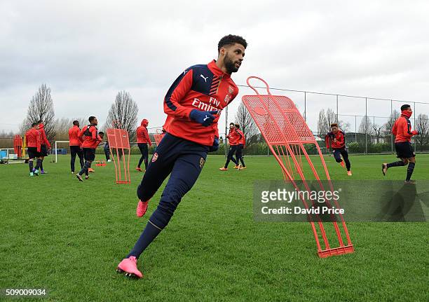 Kris Da Graca of Arsenal the U19 team during their training session at London Colney on February 8, 2016 in St Albans, England.