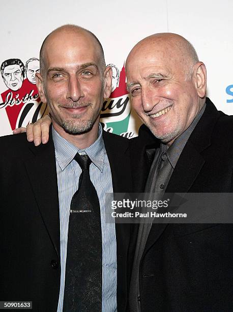Actor Dominic Chianese arrives with his son Dominic Chianese Jr., at the "The Wiseguy Show" dinner at Il Cortile in Manhattan's Little Italy, on May...