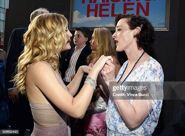 Actress Kate Hudson and actress Joan Cusack attend the film premiere of the romantic comedy "Raising Helen" on May 26, 2004 at the El Capitan...