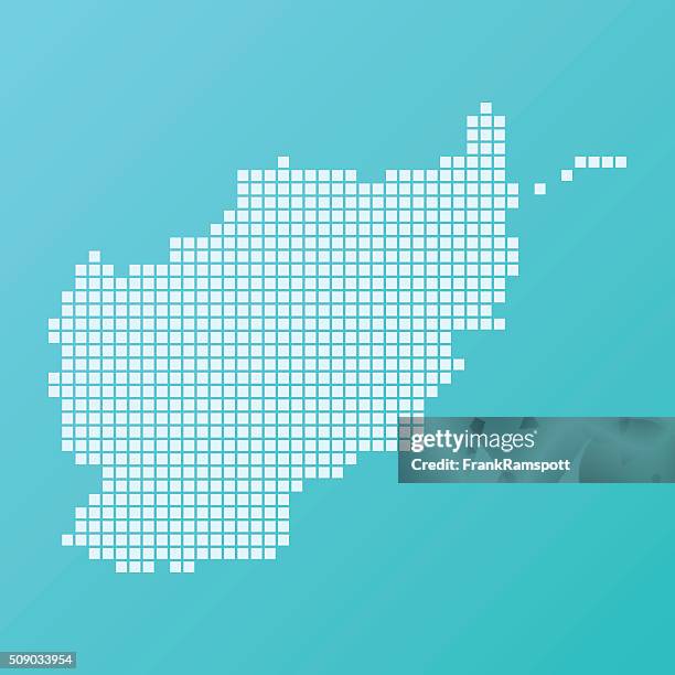 afghanistan map basic square pattern turquoise - afghanistan stock illustrations