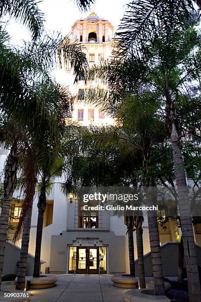 Council members meet to protest the proposed building permit for Michael Ovitz's 27,000 square foot residence in Benedict Canyon at City Council...