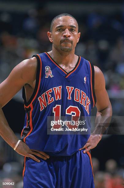 Portrait of point guard Mark Jackson of the New York Knicks during the NBA game against the Atlanta Hawks at Phillips Arena in Atlanta, Georgia. The...