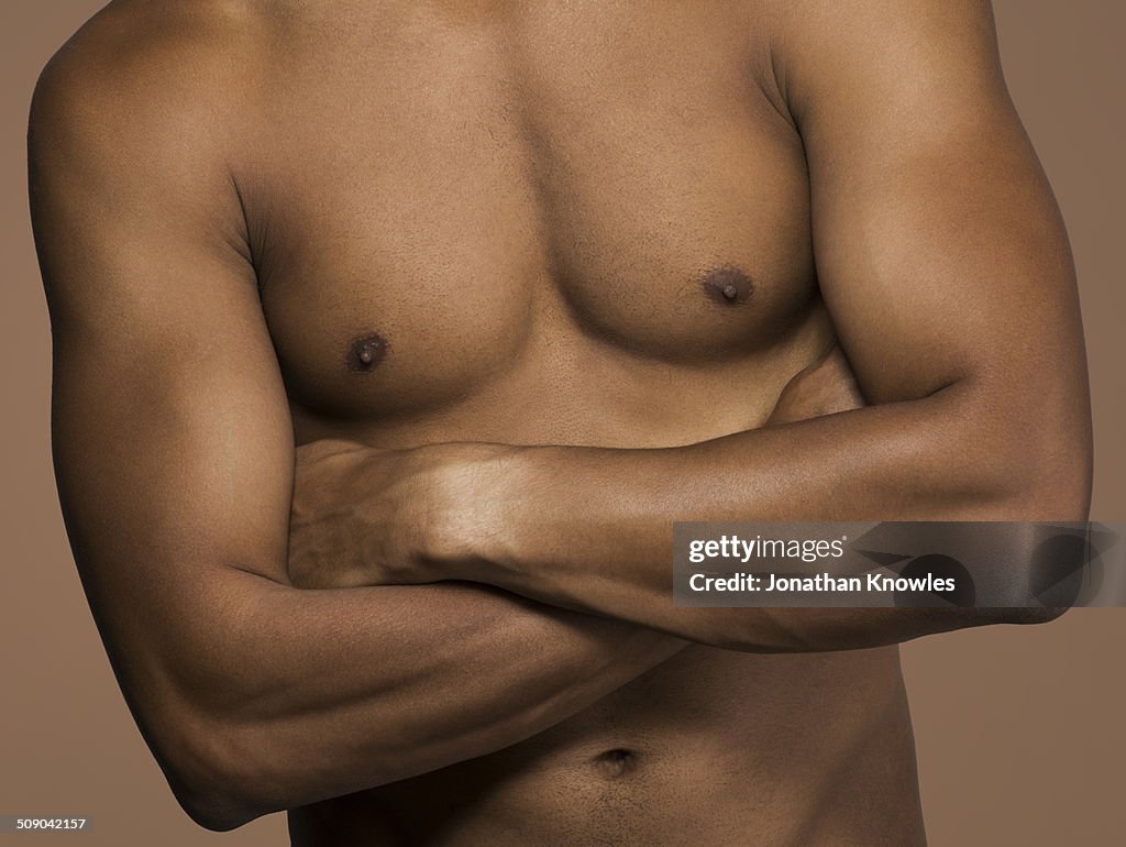 Torso of an athletic dark skinned male