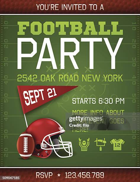 football party invite poster - football league stock illustrations