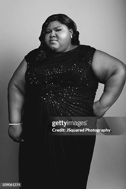 Actress Gabourey Sidibe poses for a portrait during the 47th NAACP Image Awards presented by TV One at Pasadena Civic Auditorium on February 5, 2016...