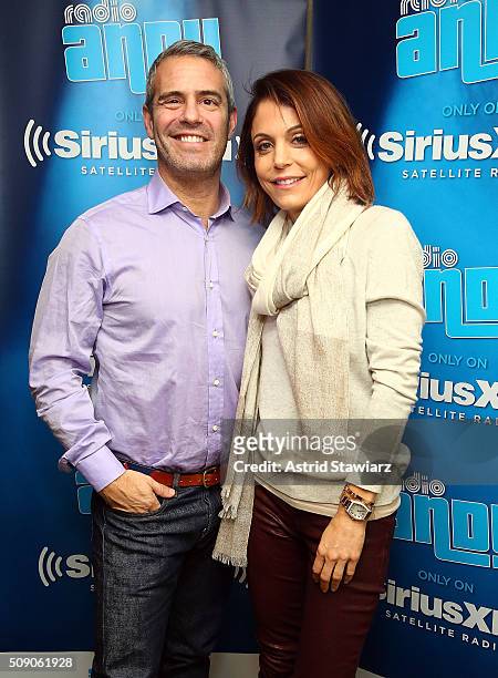Personality Bethenny Frankel visits Andy Cohen on Andy Cohen's exclusive SiriusXM channel Radio Andy at SiriusXM Studios on February 8, 2016 in New...