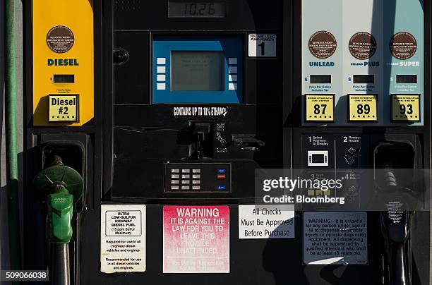 Prices are displayed on a fuel pump at a Go Mart Inc. Gas station in Rockbridge, Ohio, U.S., on Saturday, Feb. 6, 2016. Thanks to a glut of oil that...