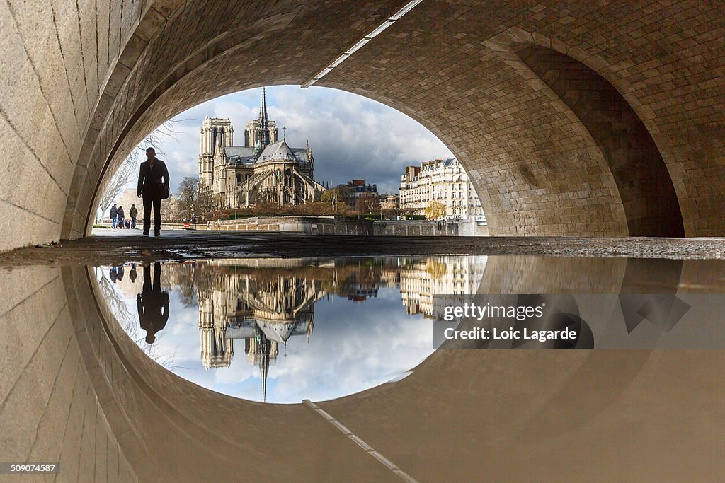 Puddle Mirror on Notre Dame