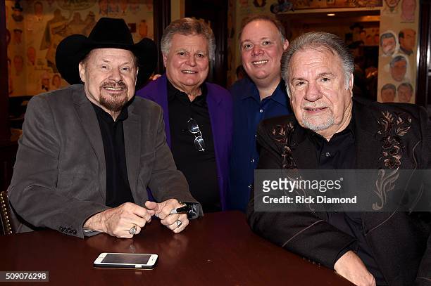 Moe Bandy, Leroy Van Dyke, owner of Webster PR Kirt Webster, and Gene Watson attend the 2nd Annual Legendary Lunch presented by Webster Public...