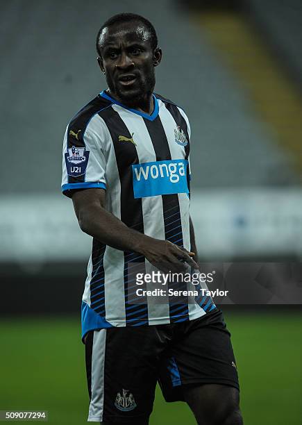 Seydou Doumbia of Newcastle during the Barclays Premier League U21 match between Newcastle United and Stoke City at St.James' Park on February 8 in...