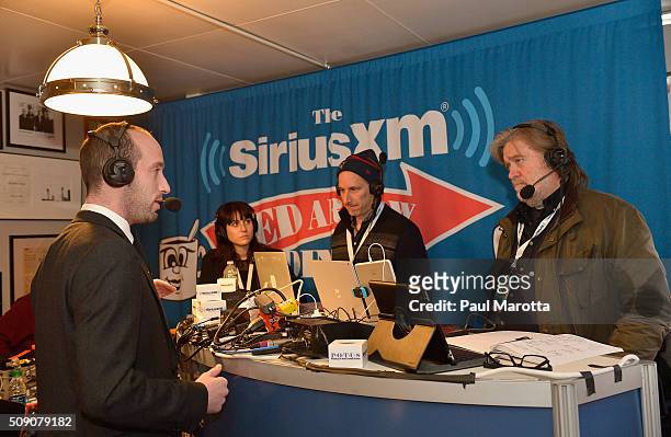 Breitbart News Daily Stephen K. Bannon interviews Donald Trump, Senior Advisor Stephen Miller for SiriusXM Broadcasts' New Hampshire Primary Coverage...