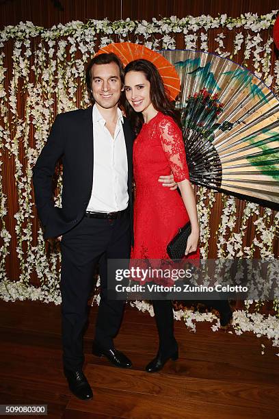 Federico Luti and Ingrida Kraus attends Chinese New Year Party at Mandarin Oriental on February 8, 2016 in Milan, Italy.