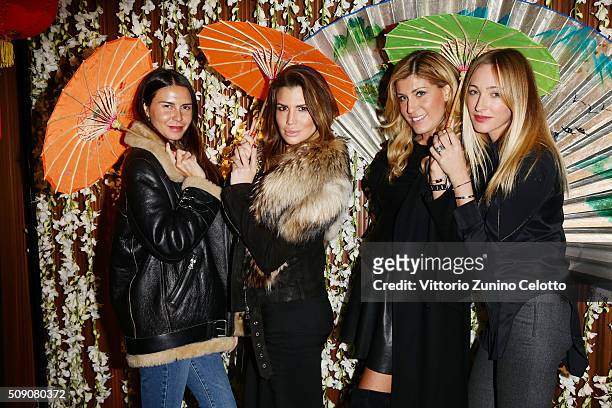 Jane Balzarini, Claudia Galanti, Raffaella Zardo and Albertina Geronazzo Alman attends Chinese New Year Party at Mandarin Oriental on February 8,...