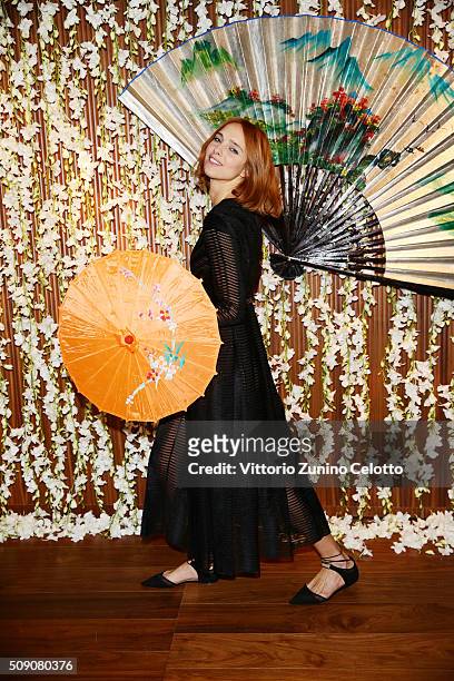 Candela Novembre attends Chinese New Year Party at Mandarin Oriental on February 8, 2016 in Milan, Italy.
