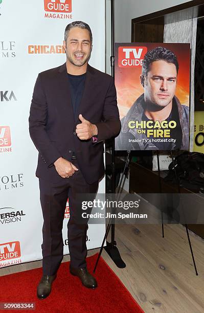 Actor Taylor Kinney attends the TV Guide Magazine celebrates Dick Wolf's Chicago series at LeGrande Lounge at The Time New York Hotel on February 8,...