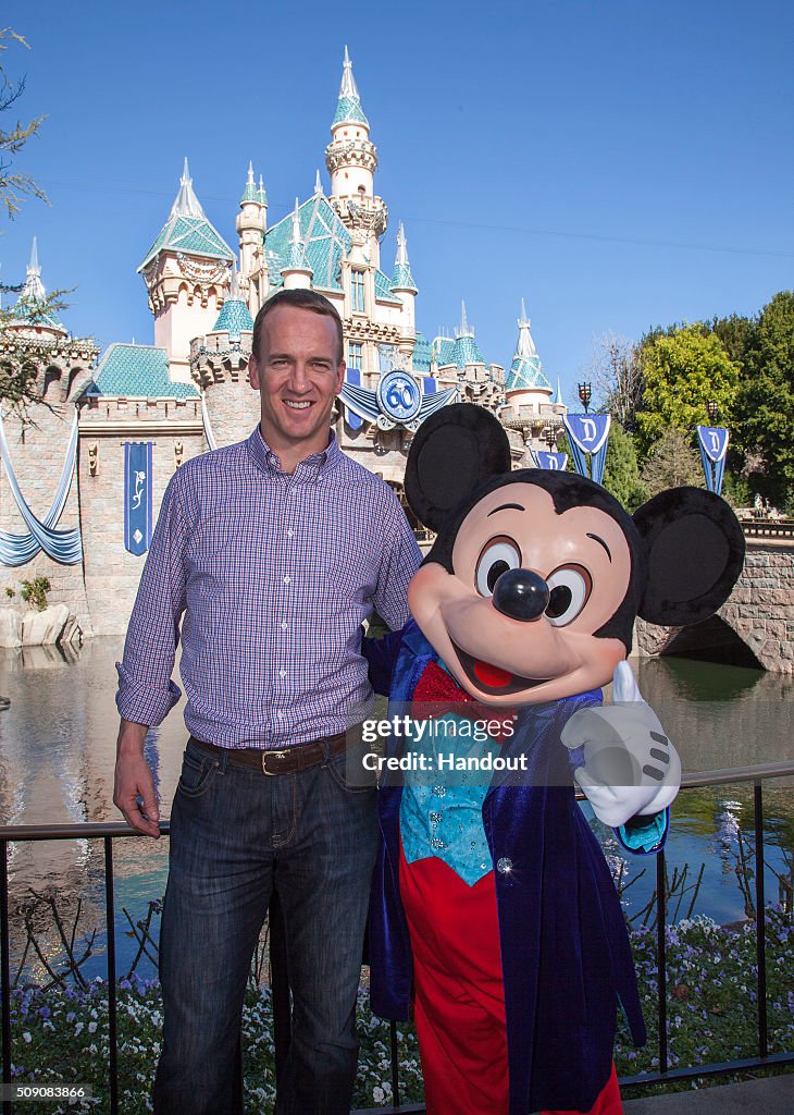 Peyton Manning Celebrates Super Bowl 50 Victory at Disneyland