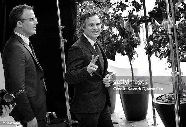 Director Tom McCarthy and actor Mark Ruffalo attend the 88th Annual Academy Awards nominee luncheon on February 8, 2016 in Beverly Hills, California.