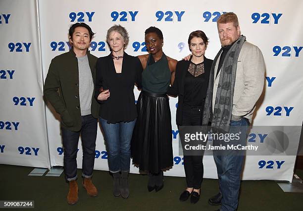 Actors Steven Yeun, Melissa McBride, Danai Gurira, Lauren Cohan and Michael Cudlitz attend The Walking Dead: Screening and Conversation at the 92nd...