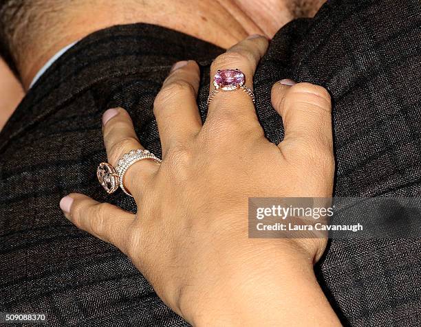 Blake Lively, ring detail, attends "Deadpool" fan event at AMC Empire Theatre on February 8, 2016 in New York City.