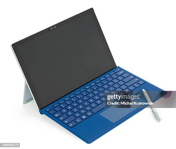 microsoft surface pro 4 with type cover. - microsoft surface stock pictures, royalty-free photos & images