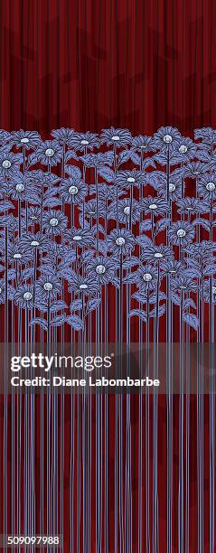 tall daisies repeating background pattern - daisy background stock illustrations