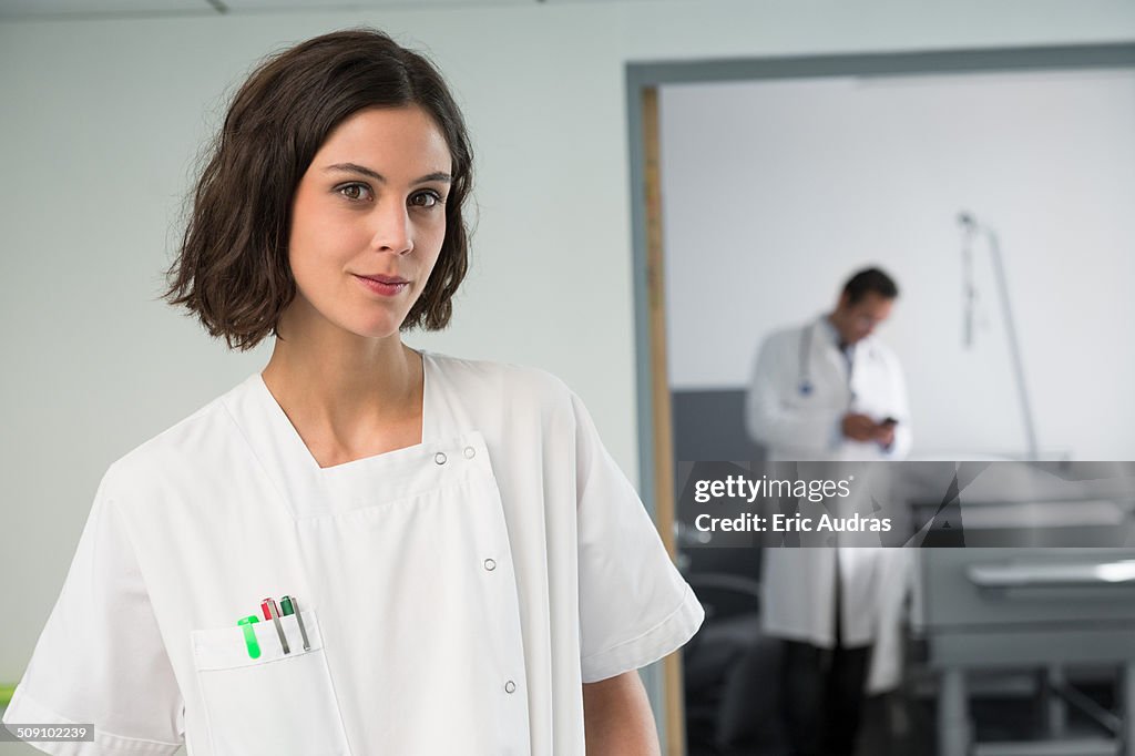 Portrait of a female nurse in hospital