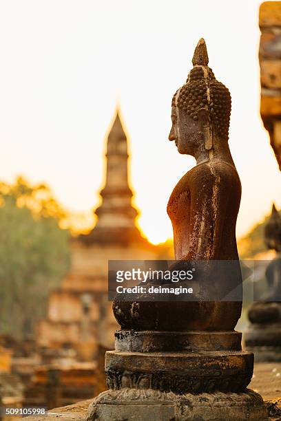 buddha statue in sukhothai - sukhothai stock pictures, royalty-free photos & images