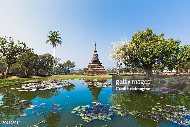 sukhothai temple lake panorama - chiang mai province stock pictures, royalty-free photos & images