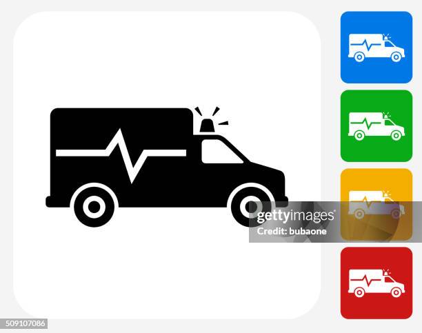 ilustrações, clipart, desenhos animados e ícones de ambulância plana ícone de design gráfico - ambulance