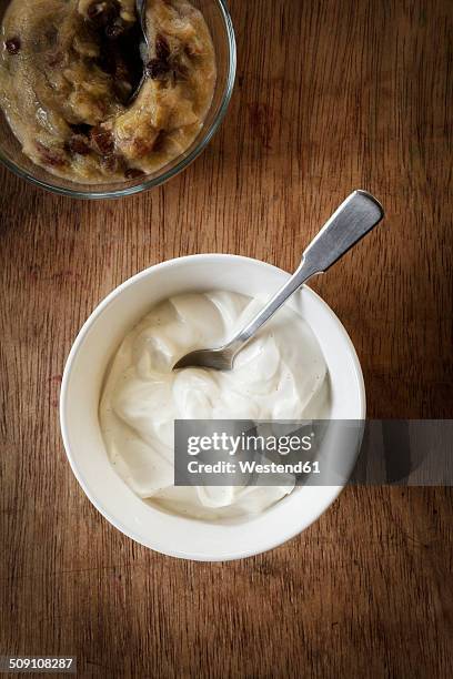 bowl of cream curd sweetened with honey - curd cheese stock pictures, royalty-free photos & images