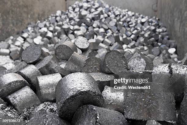 aluminium in a scrap metal recycling plant - aluminium stock pictures, royalty-free photos & images