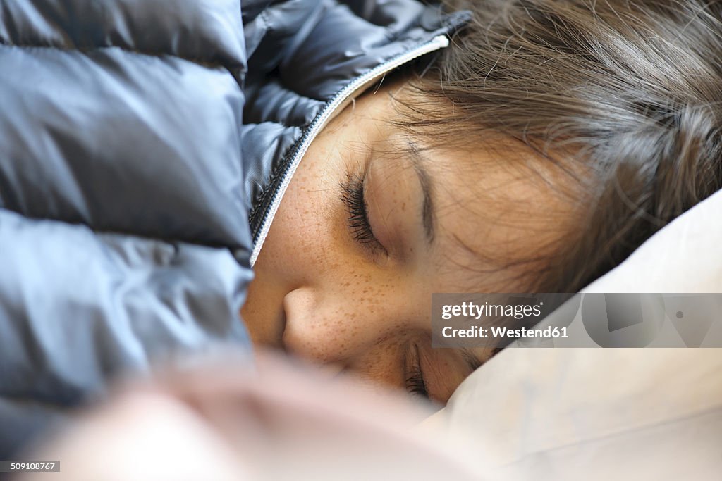 Portrait of sleeping young woman
