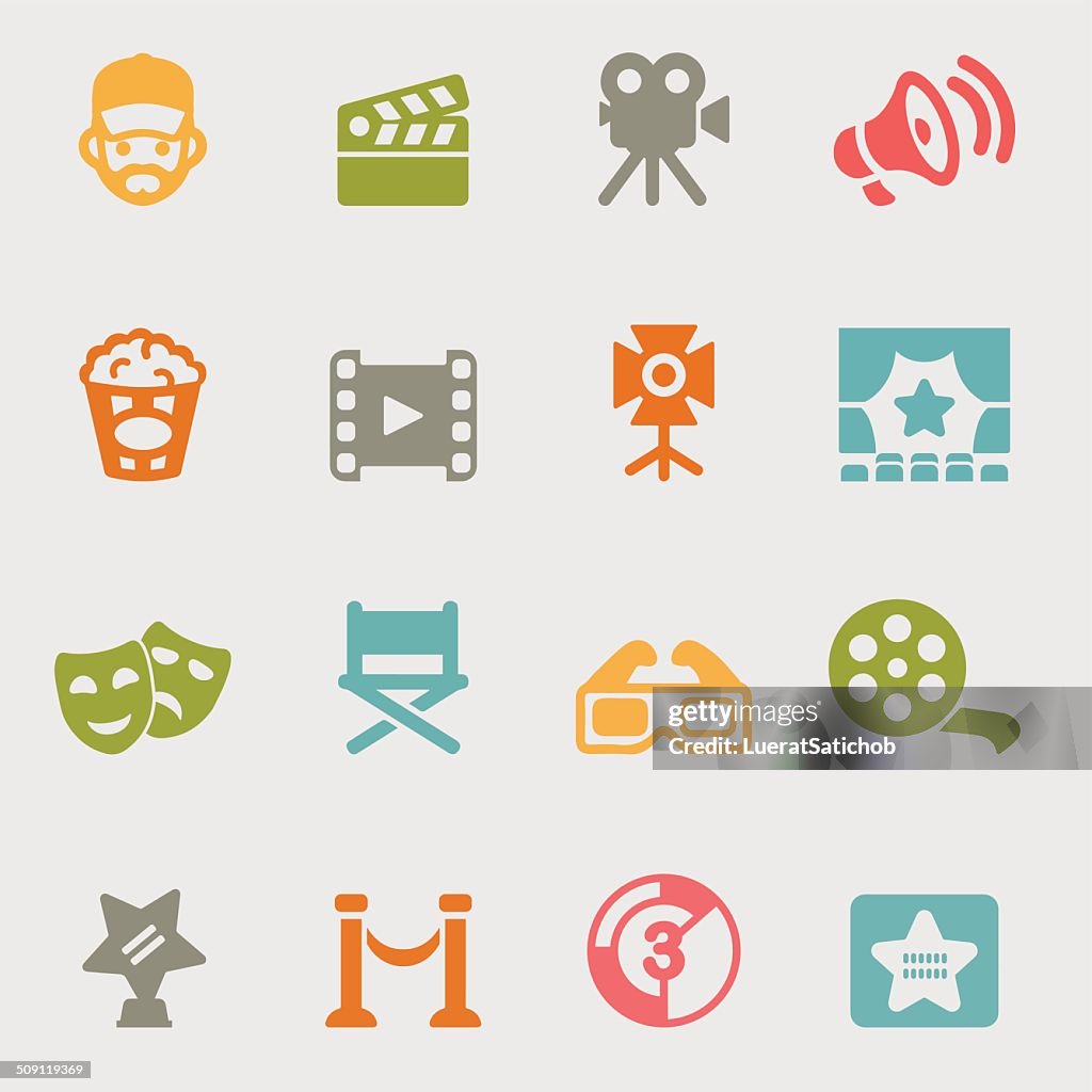 Movie variety color icons | EPS10
