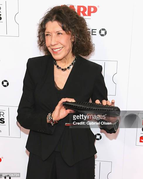 Actress Lily Tomlin attends AARP's 15th Annual Movies For Grownups Awards at the Beverly Wilshire Four Seasons Hotel on February 8, 2016 in Beverly...